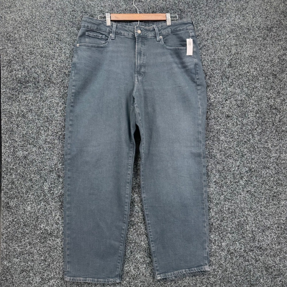 Old Navy OG Loose High Rise Jeans Womens 16 Gray Secret Smooth Pockets 583859